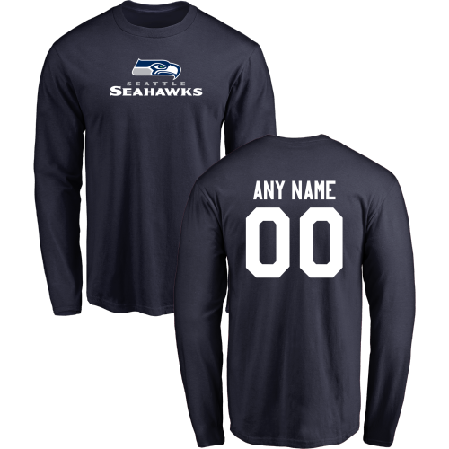 Men Seattle Seahawks Design-Your-Own Long Sleeve Custom NFL T-Shirt->->Sports Accessory